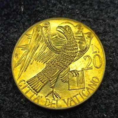 【淘币小摊】第二百二十三拍 散币场  周四到周日四连拍 满百包邮可预留 每周一发货  - 梵蒂冈1985年20里拉四翼鹰铜币