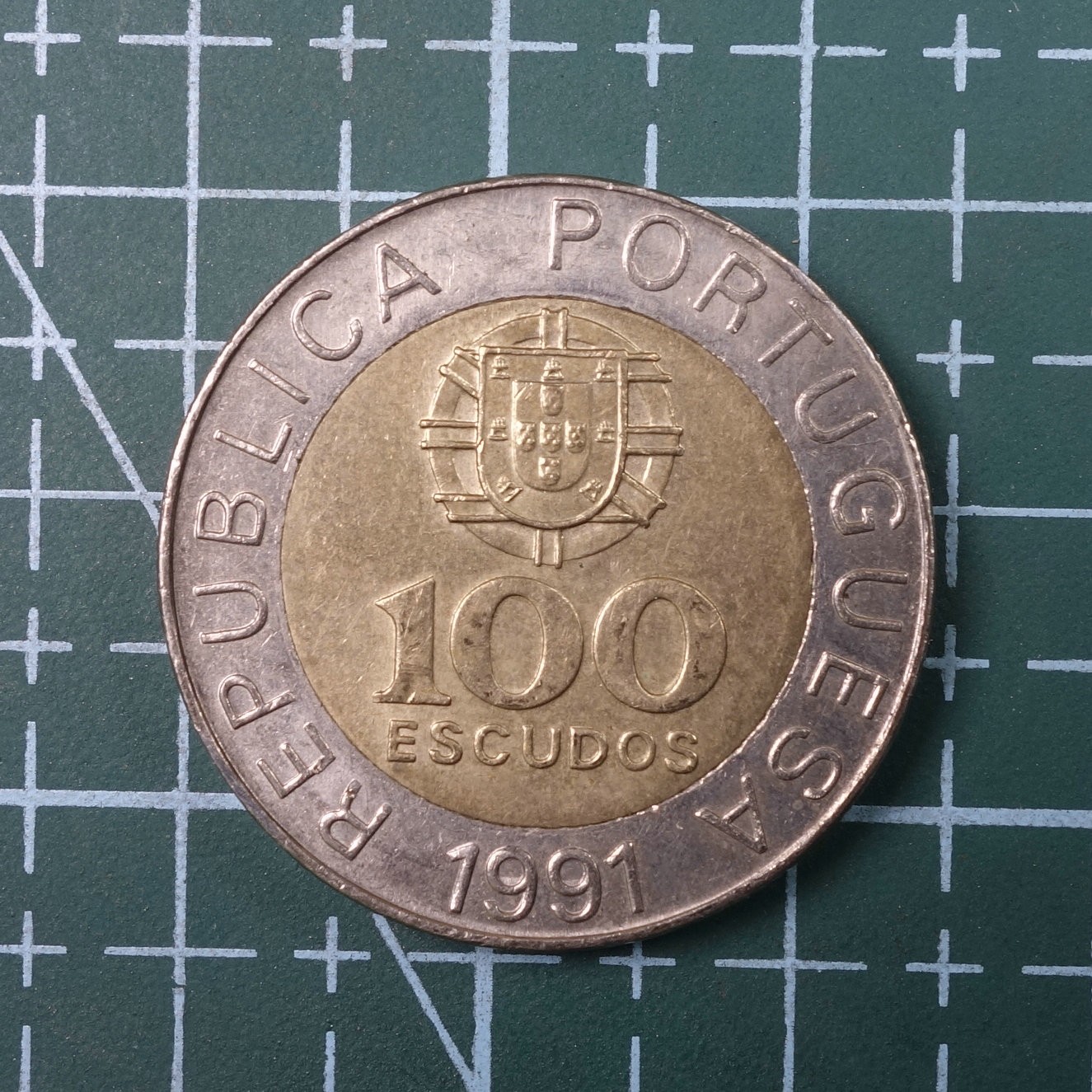 天业钱币散币、银币拍卖第22次专场 全场0元起拍0佣金，欢迎围观参拍 葡萄牙1991年100埃斯库多双色币