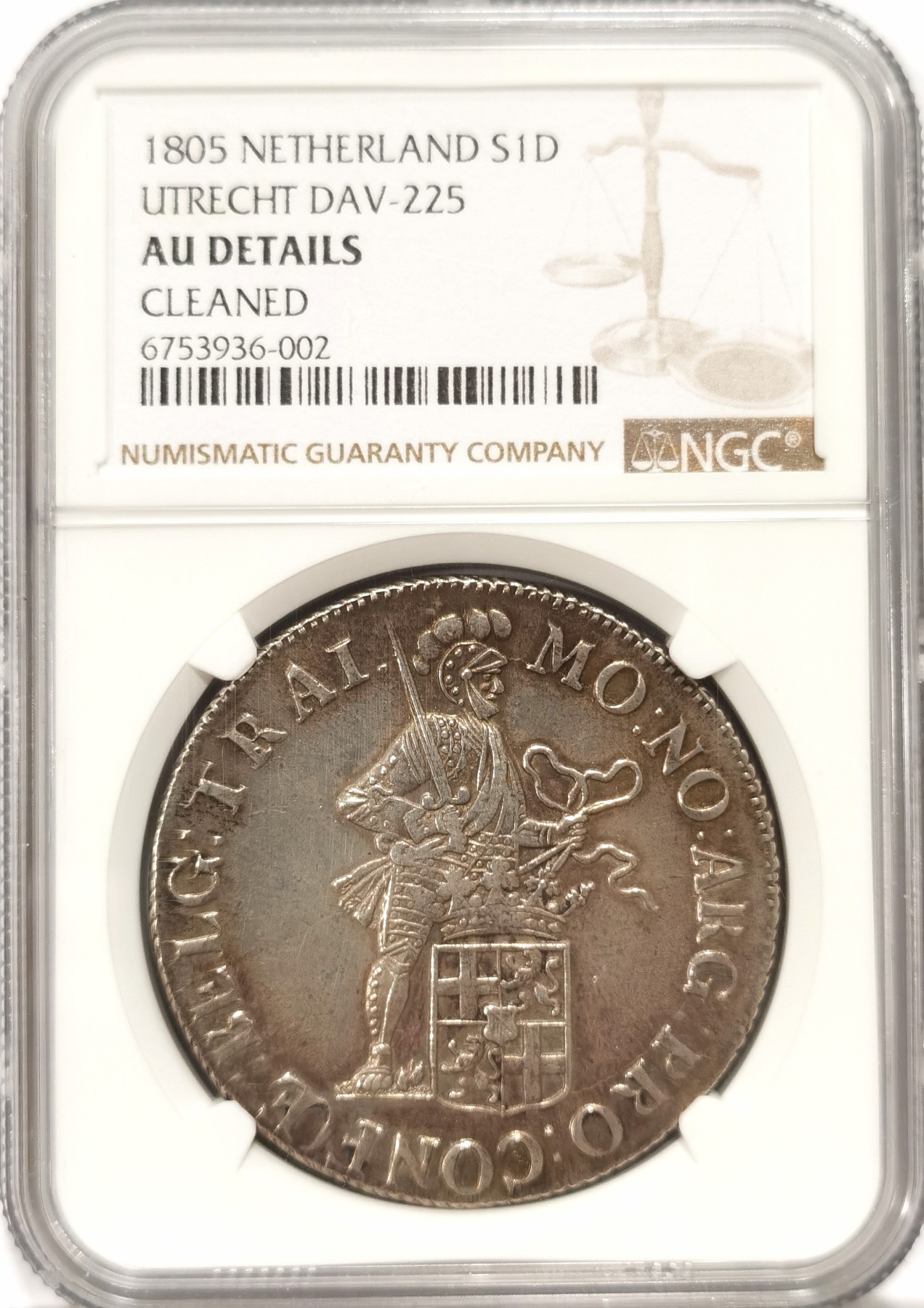 博洋堂世界钱币拍卖第056期（全场包邮） NGC AUD 荷兰乌特勒支1805年1杜卡特大银币，原味道，很漂亮的银币，可养护博分