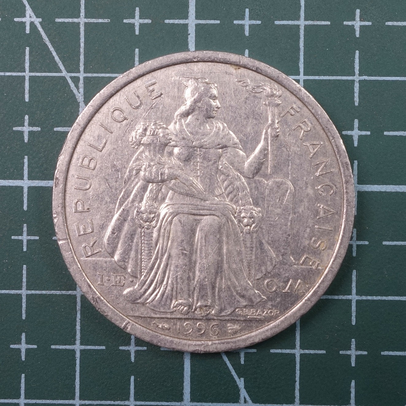 天业钱币散币、银币拍卖第22次专场 全场0元起拍0佣金，欢迎围观参拍 法属波利尼西亚1996年2法郎