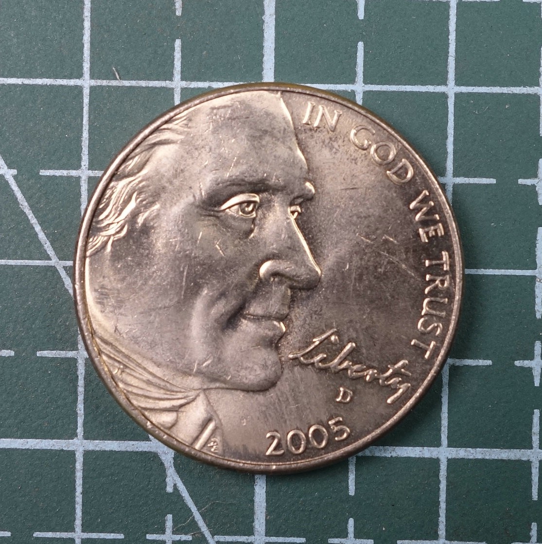 天业钱币散币、银币拍卖第22次专场 全场0元起拍0佣金，欢迎围观参拍 美国2005年5分纪念币