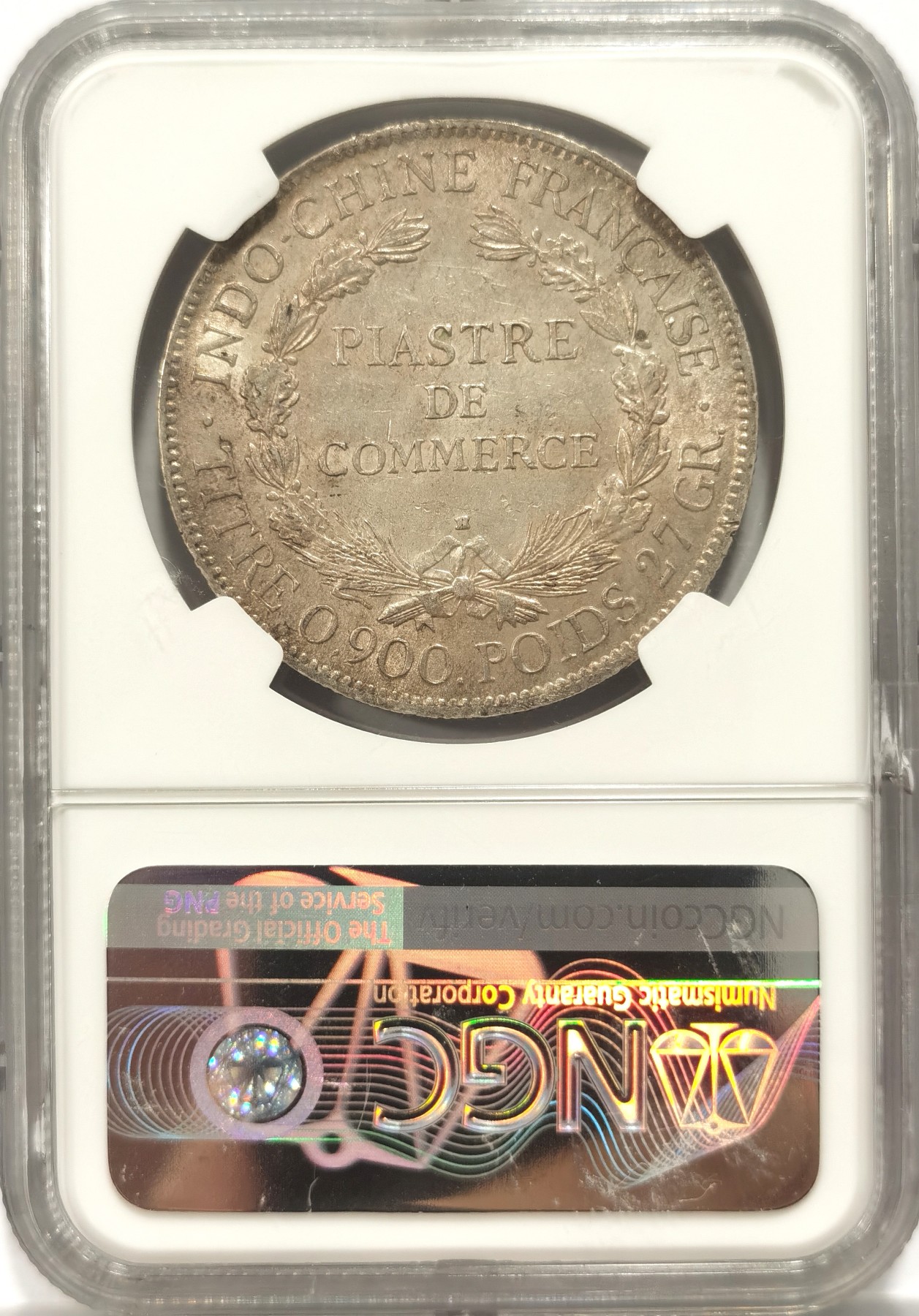 博洋堂世界钱币拍卖第056期（全场包邮） NGC AU58 法属印支坐洋银币1922年H版