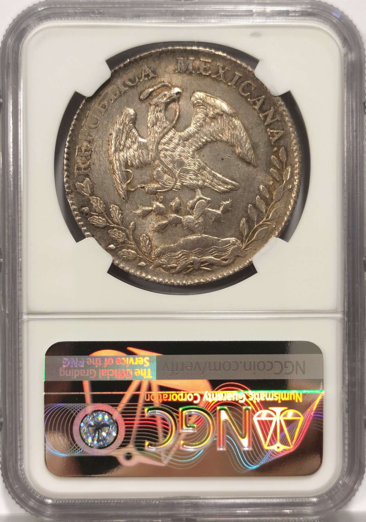 博洋堂世界钱币拍卖第056期（全场包邮） NGC MS63 墨西哥1896年ZS FZ花边鹰洋银币，底板反光