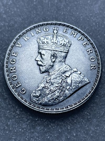 洪武诸明·稀奇钱币基地81场 - 原光品相1913年英属印度乔治五世1卢比银币（品相非常难得，不要错过）