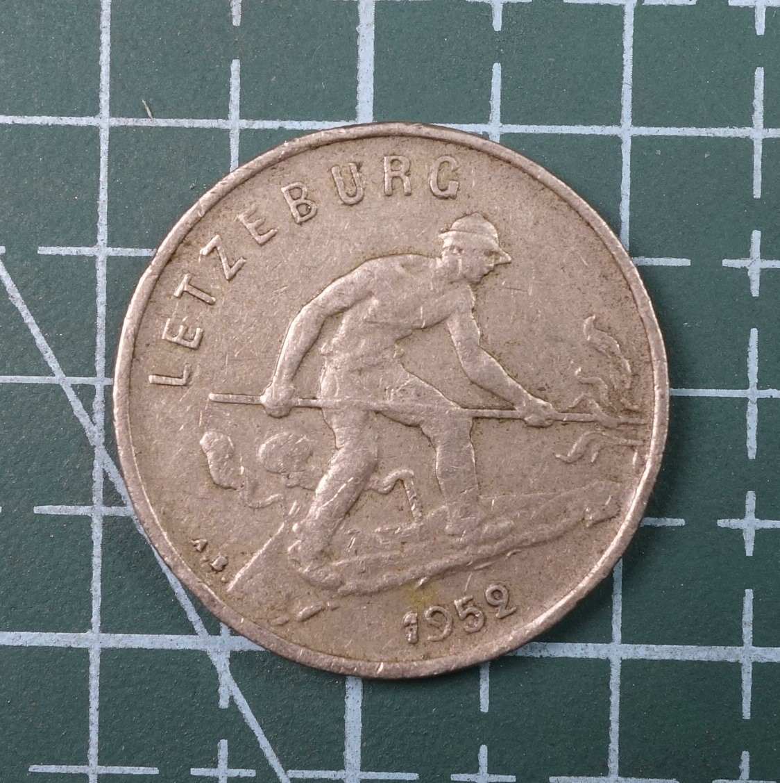 天业钱币散币、银币拍卖第22次专场 全场0元起拍0佣金，欢迎围观参拍 卢森堡1952年1法郎