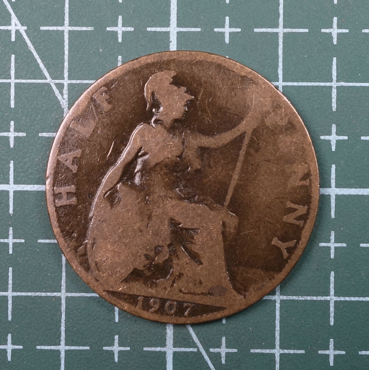 天业钱币散币、银币拍卖第22次专场 全场0元起拍0佣金，欢迎围观参拍 英国1907年半便士铜币