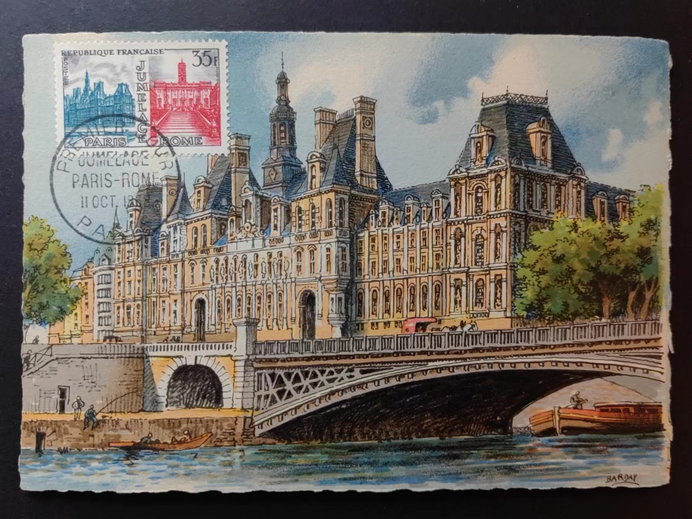 精选多國郵票品🔥💥（拍卖场）专场 第③⑧场 法国1958年 罗马市政厅 极限片