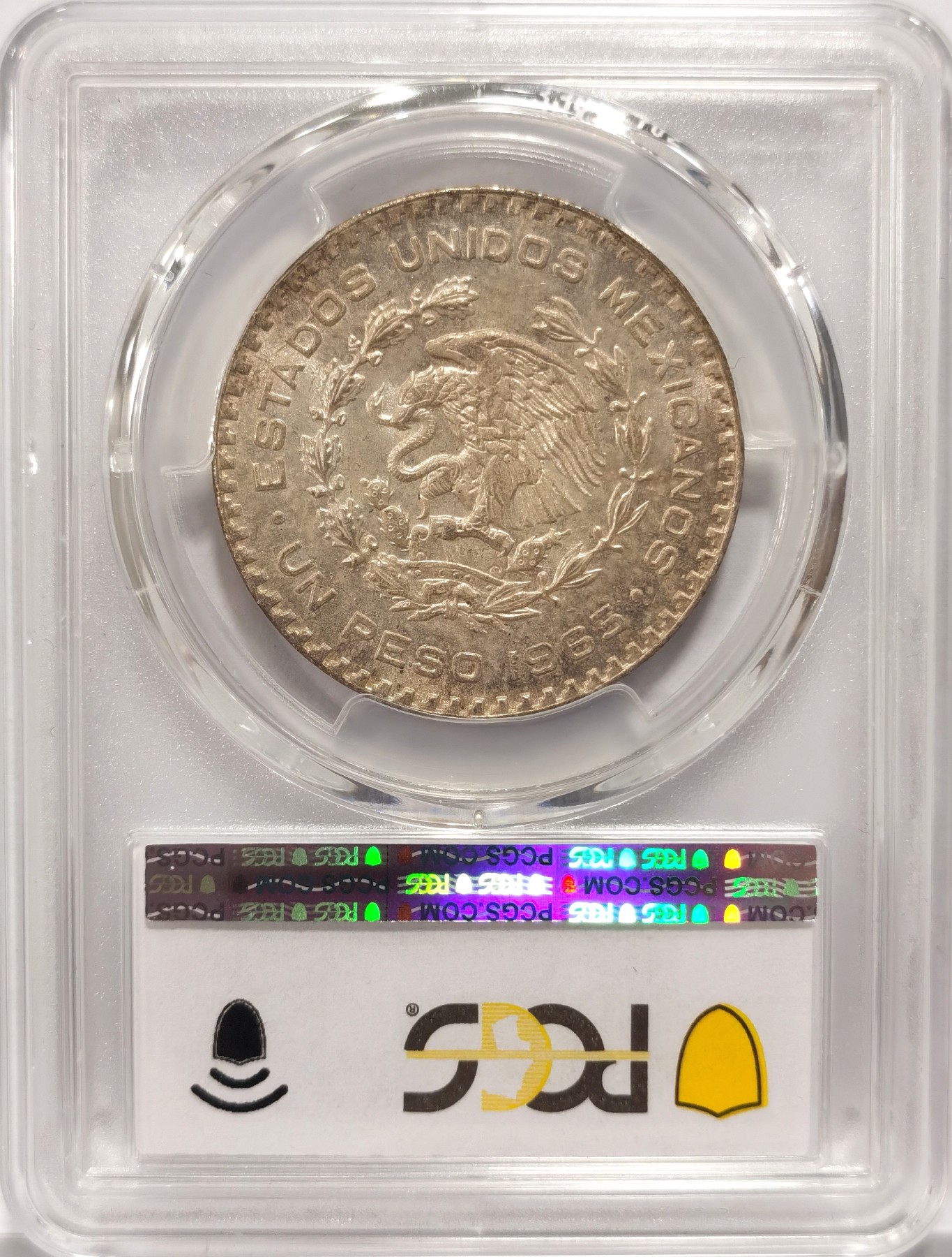 博洋堂世界钱币拍卖第056期（全场包邮） PCGS MS64 墨西哥1965年英雄比索银币，莫雷洛斯 (1765年～1815年) ，墨西哥独立战争的领袖，民族英雄。