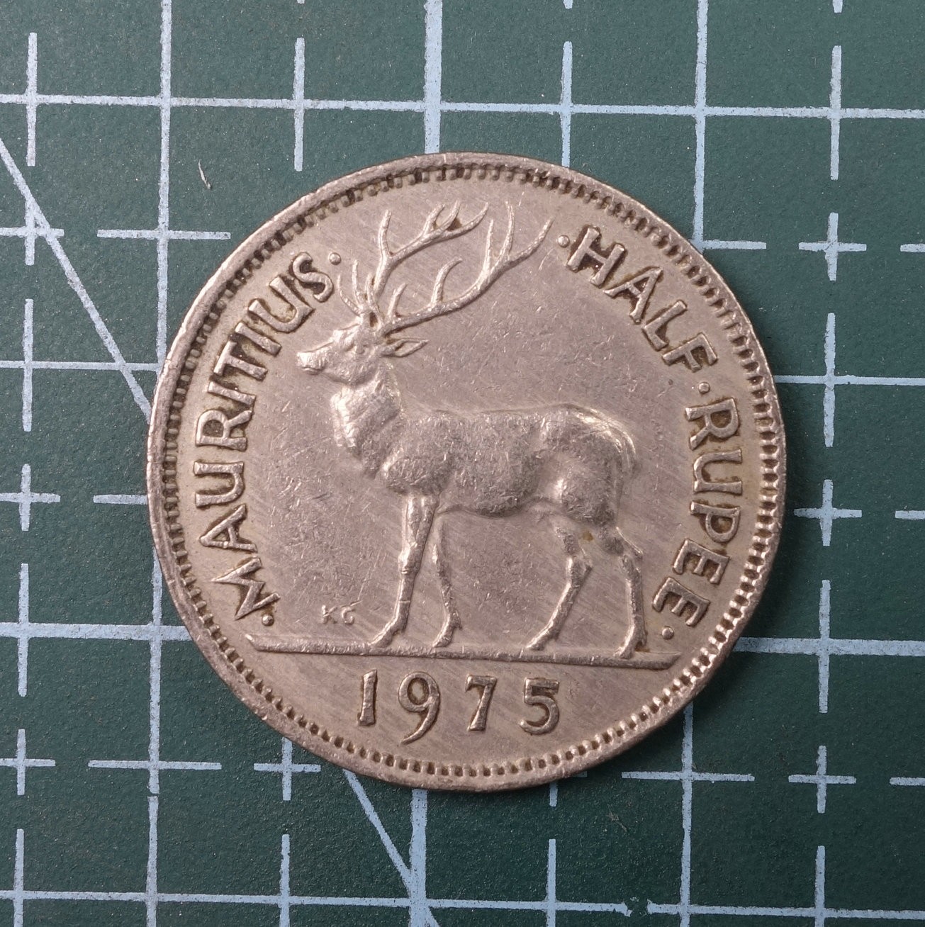 天业钱币散币、银币拍卖第22次专场 全场0元起拍0佣金，欢迎围观参拍 英属毛里求斯1975年半卢比