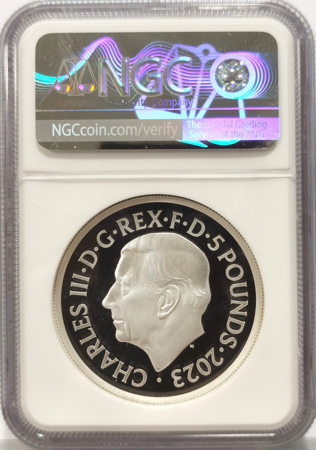 博洋堂世界钱币拍卖第056期（全场包邮） NGC PF70UC 英国2023年伟大君王系列亨利八世2盎司大银币，面值5镑，加厚盒&特殊标签，背面查尔斯三世新头像