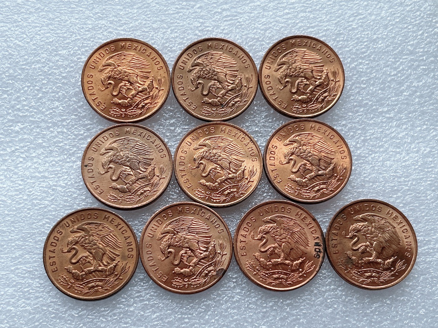 全场一元起拍 世界钱币散币、银币专场 第46期 墨西哥早期玛雅金字塔20分大铜币 10枚 原光品