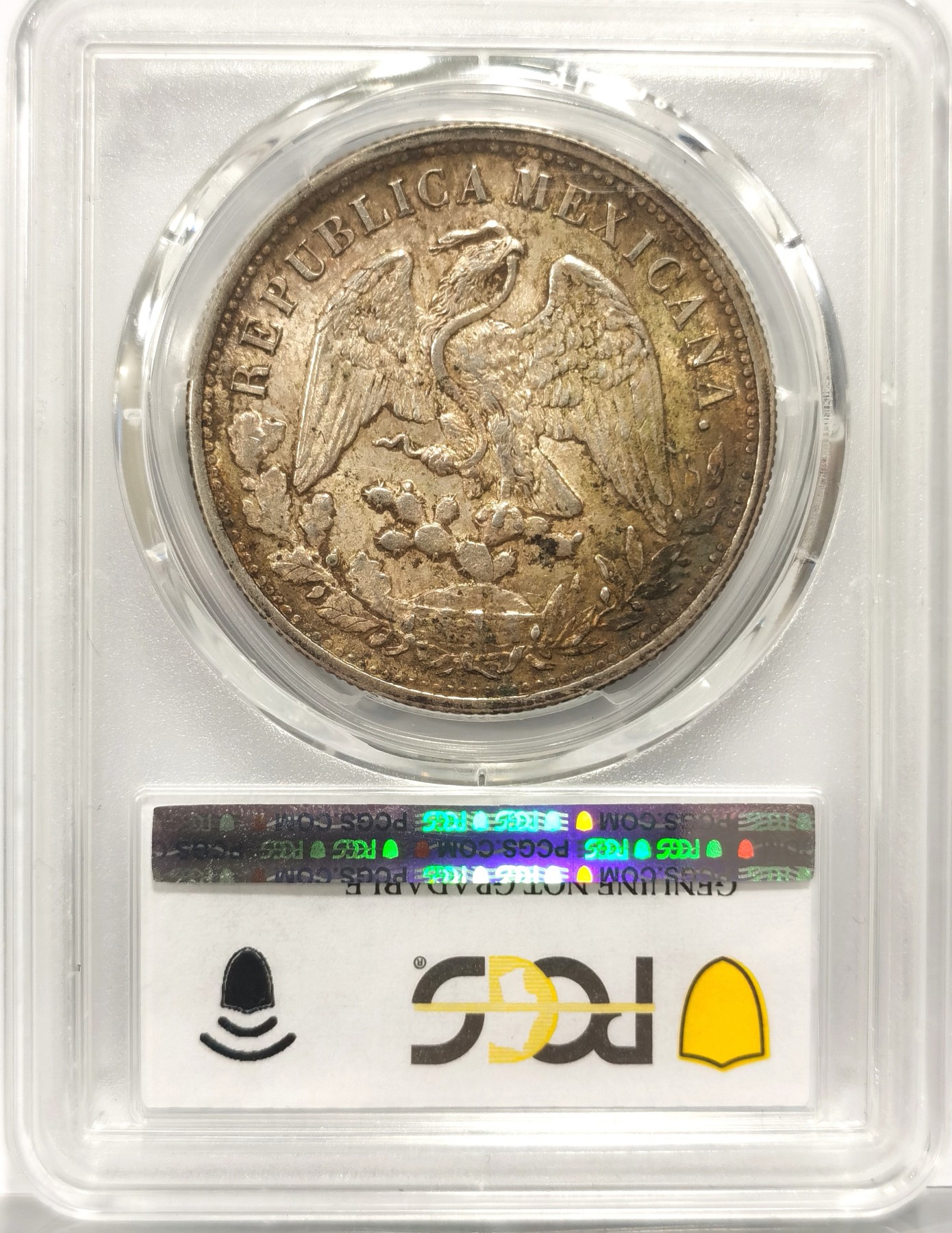 博洋堂世界钱币拍卖第151期（全场包邮） PCGS UNC 墨西哥1898年MO AM直边鹰洋，Restrike版，五彩包浆