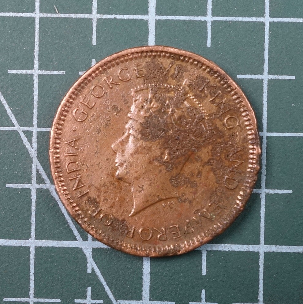 天业钱币散币、银币拍卖第22次专场 全场0元起拍0佣金，欢迎围观参拍 英属锡兰1940年半分（厚板）