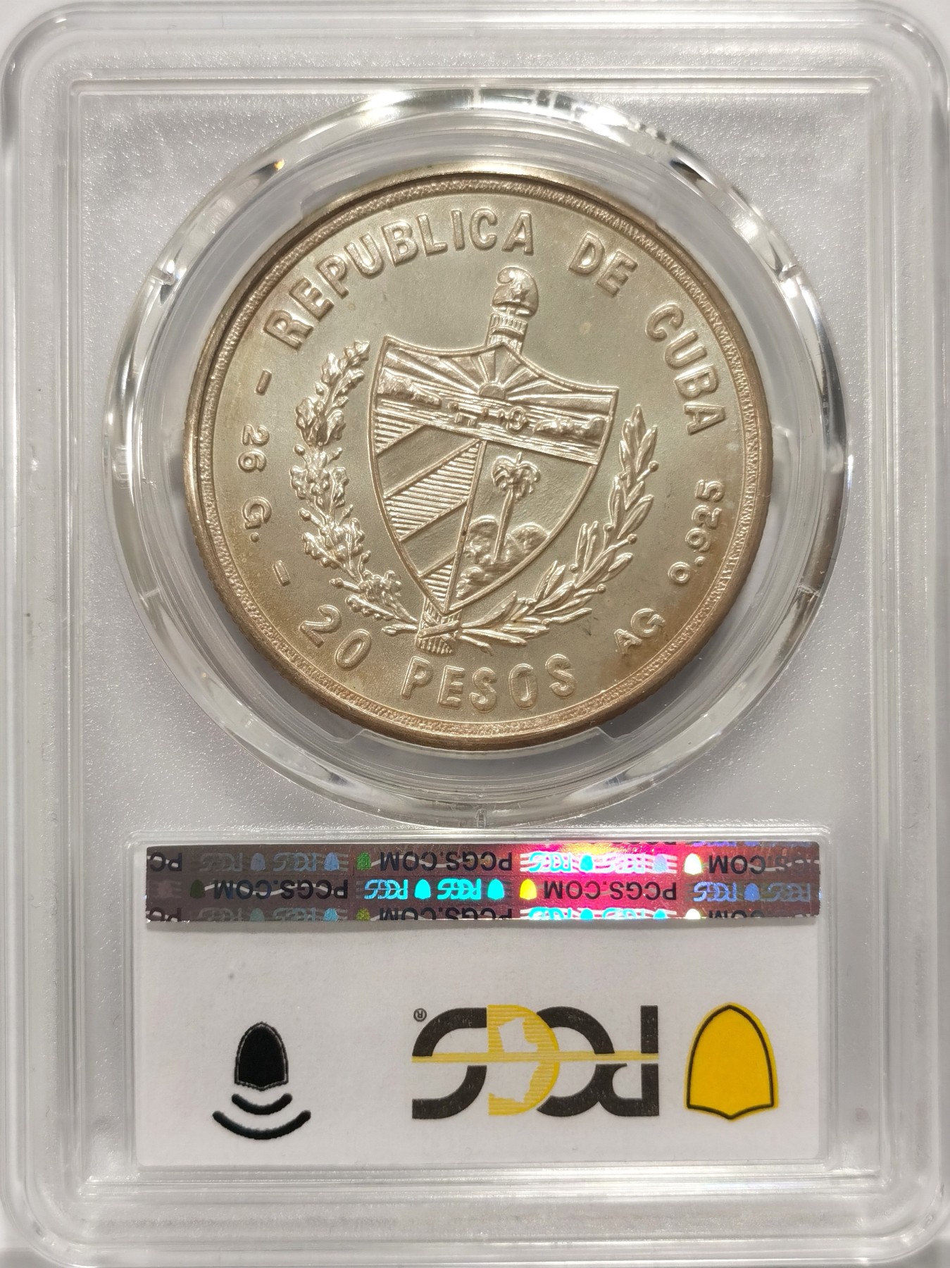 博洋堂世界钱币拍卖第056期（全场包邮） PCGS MS65 古巴1979年不结盟运动纪念20比索大银币