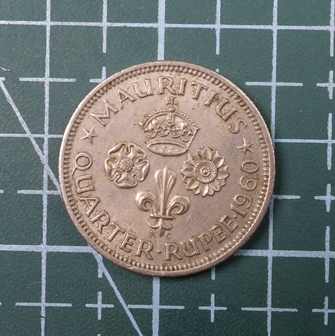 天业钱币散币、银币拍卖第22次专场 全场0元起拍0佣金，欢迎围观参拍 英属毛里求斯1960年1/4卢比