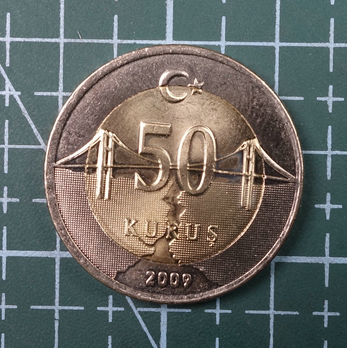 天业钱币散币、银币拍卖第22次专场 全场0元起拍0佣金，欢迎围观参拍 土耳其2009年50克鲁兹双色币