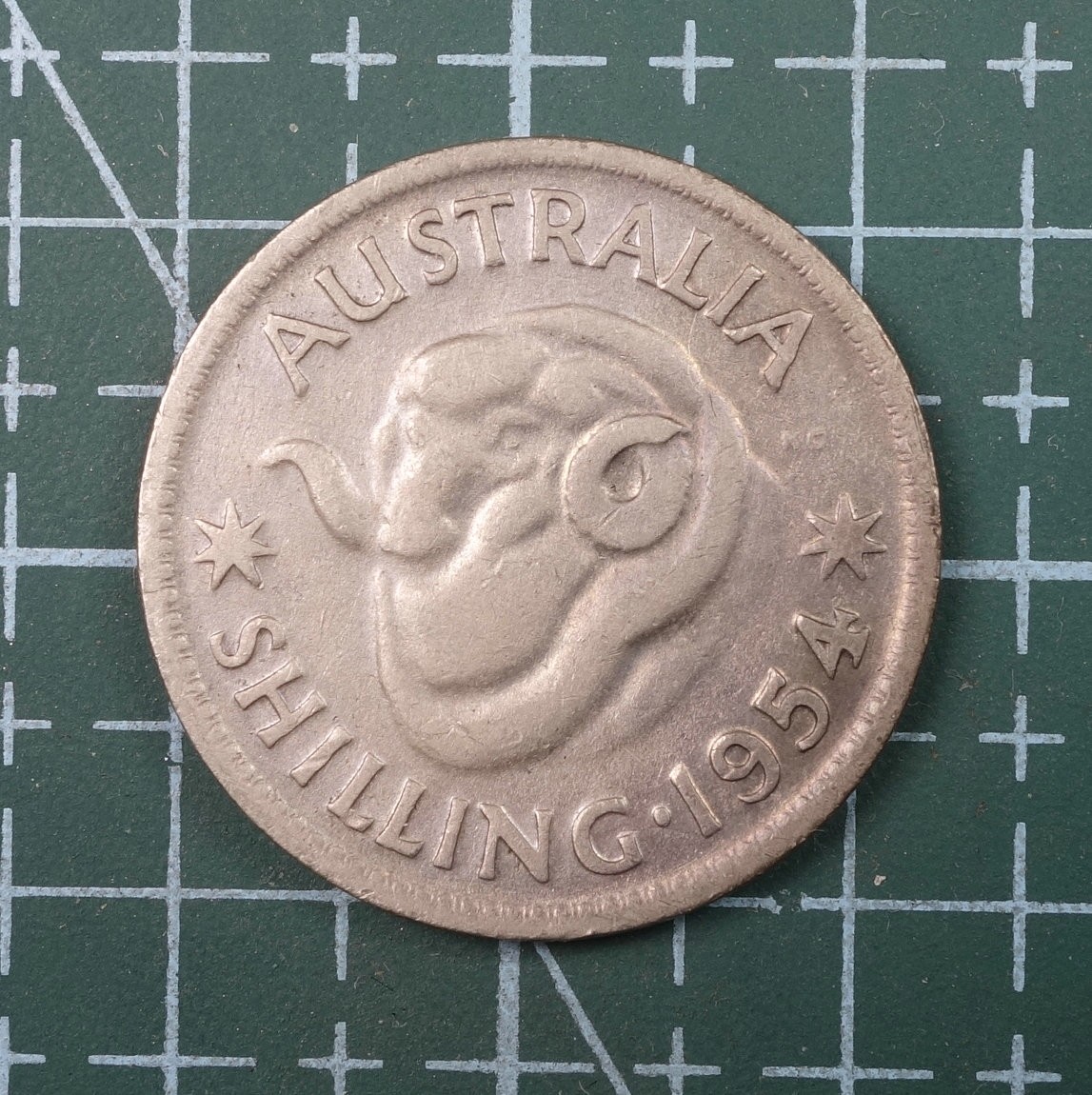 天业钱币散币、银币拍卖第22次专场 全场0元起拍0佣金，欢迎围观参拍 澳大利亚1954年1先令银币（重量：5.56克；含银：0.5）