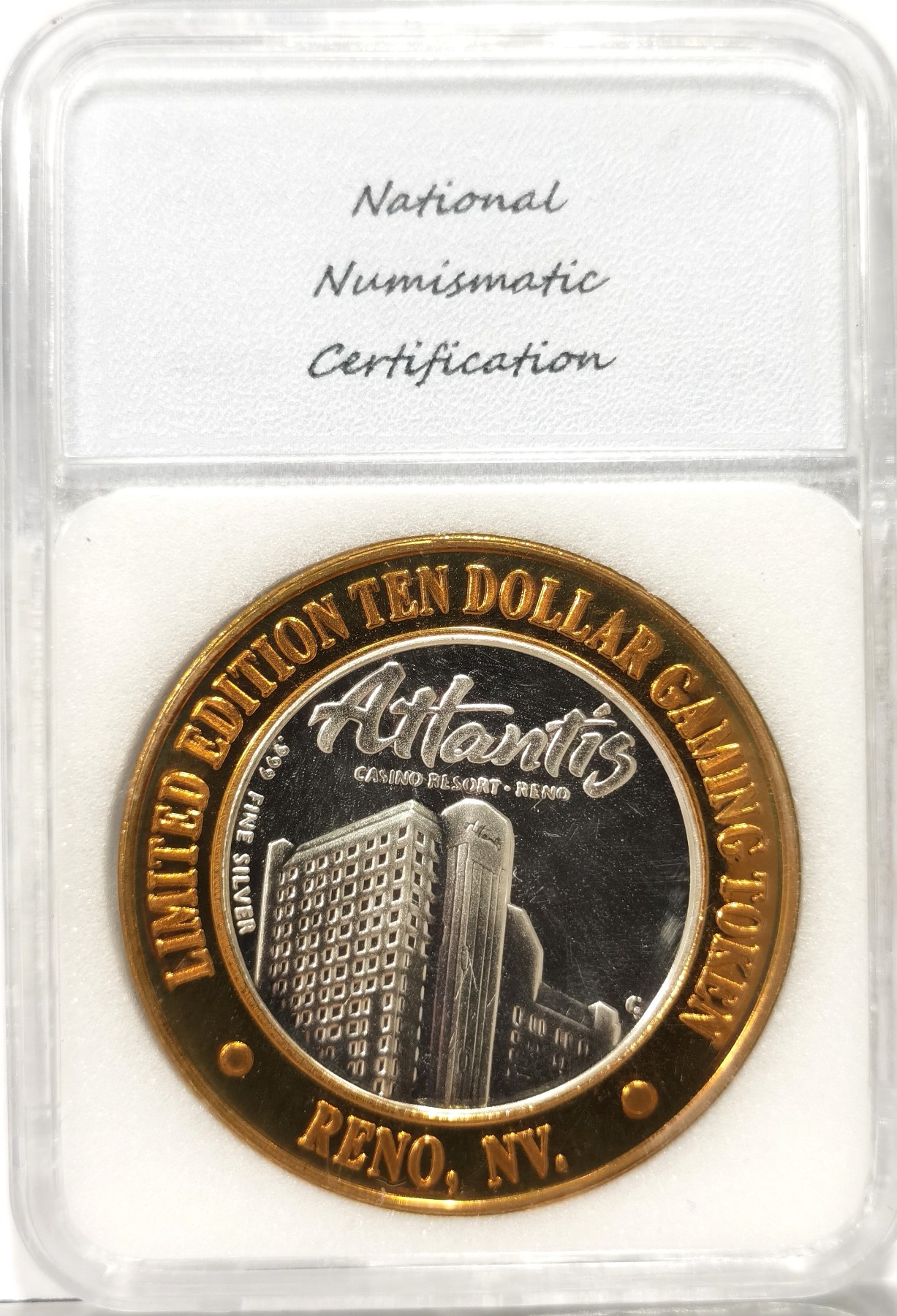 博洋堂世界钱币拍卖第056期（全场包邮） 2000年Atlantis Casino 999纯银纪念章，重约27克