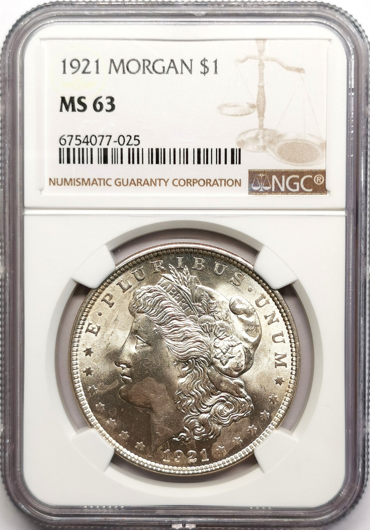 凡希社世界钱币微拍第二百五十七期（感恩专场） 1921美国摩根壹元NGC-MS63