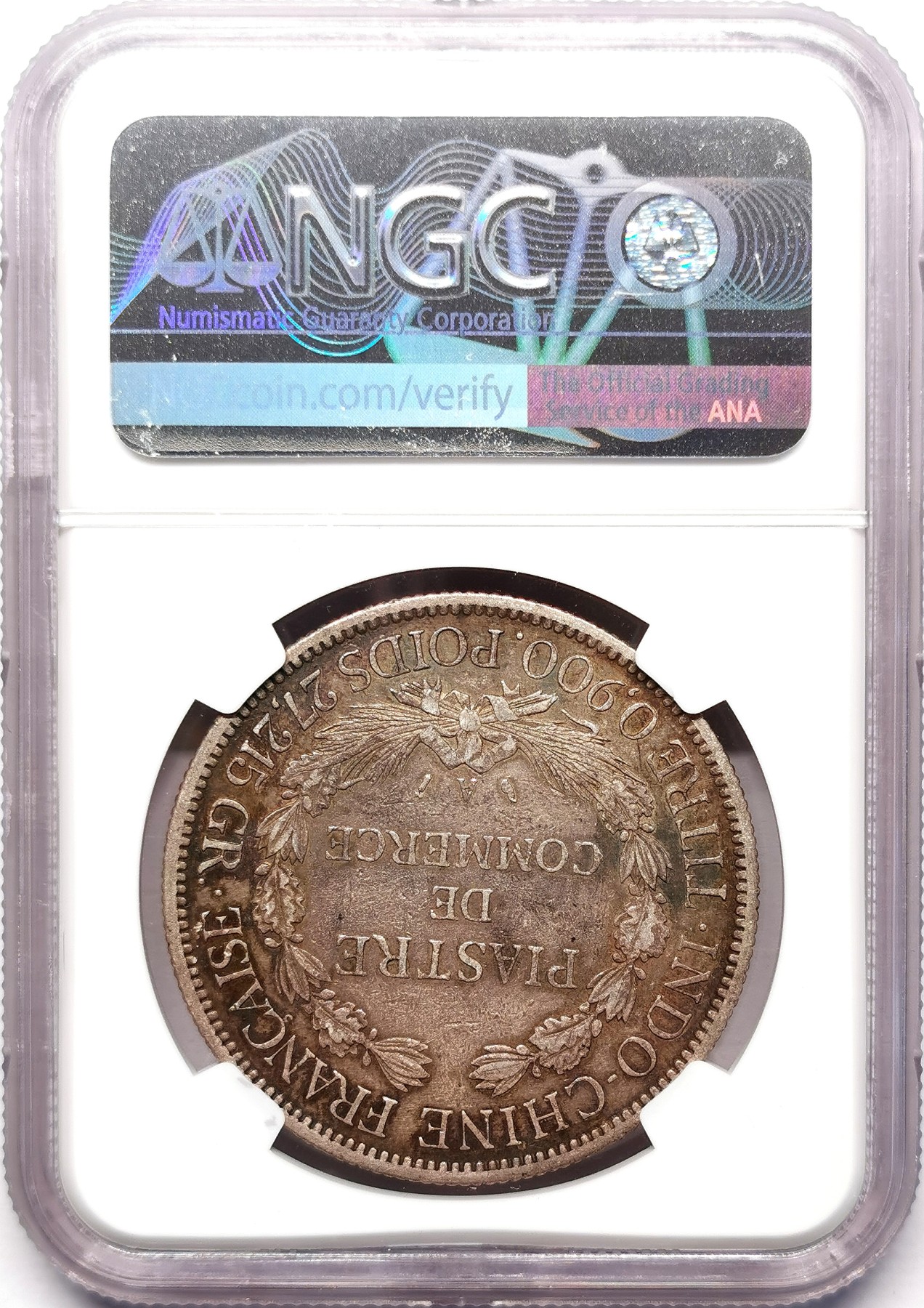 凡希社世界钱币微拍第二百五十七期（感恩专场） 1886法属印度支那加重版皮亚斯特大银NGC-XFD