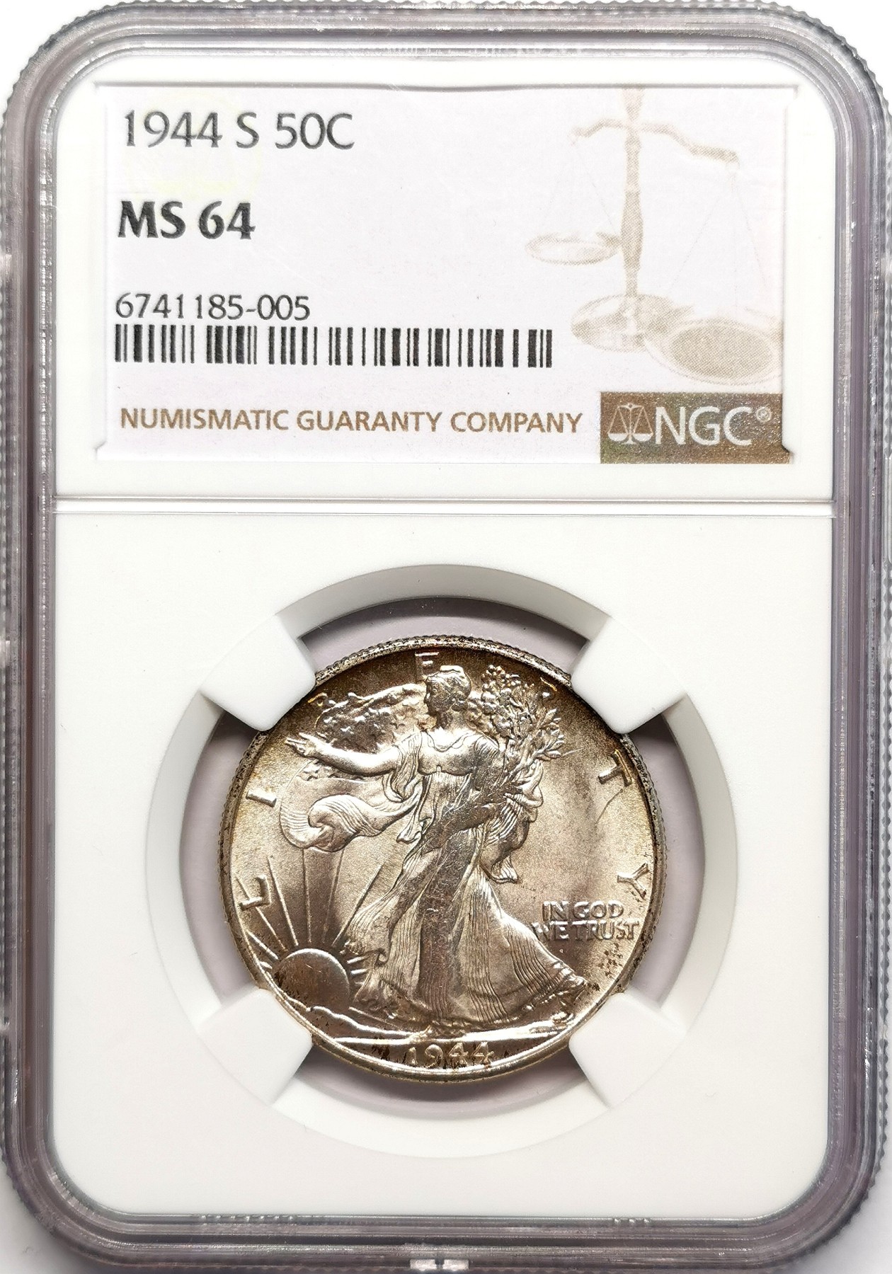 凡希社世界钱币微拍第二百五十七期（感恩专场） 1944S美国行走半圆NGC-MS64
