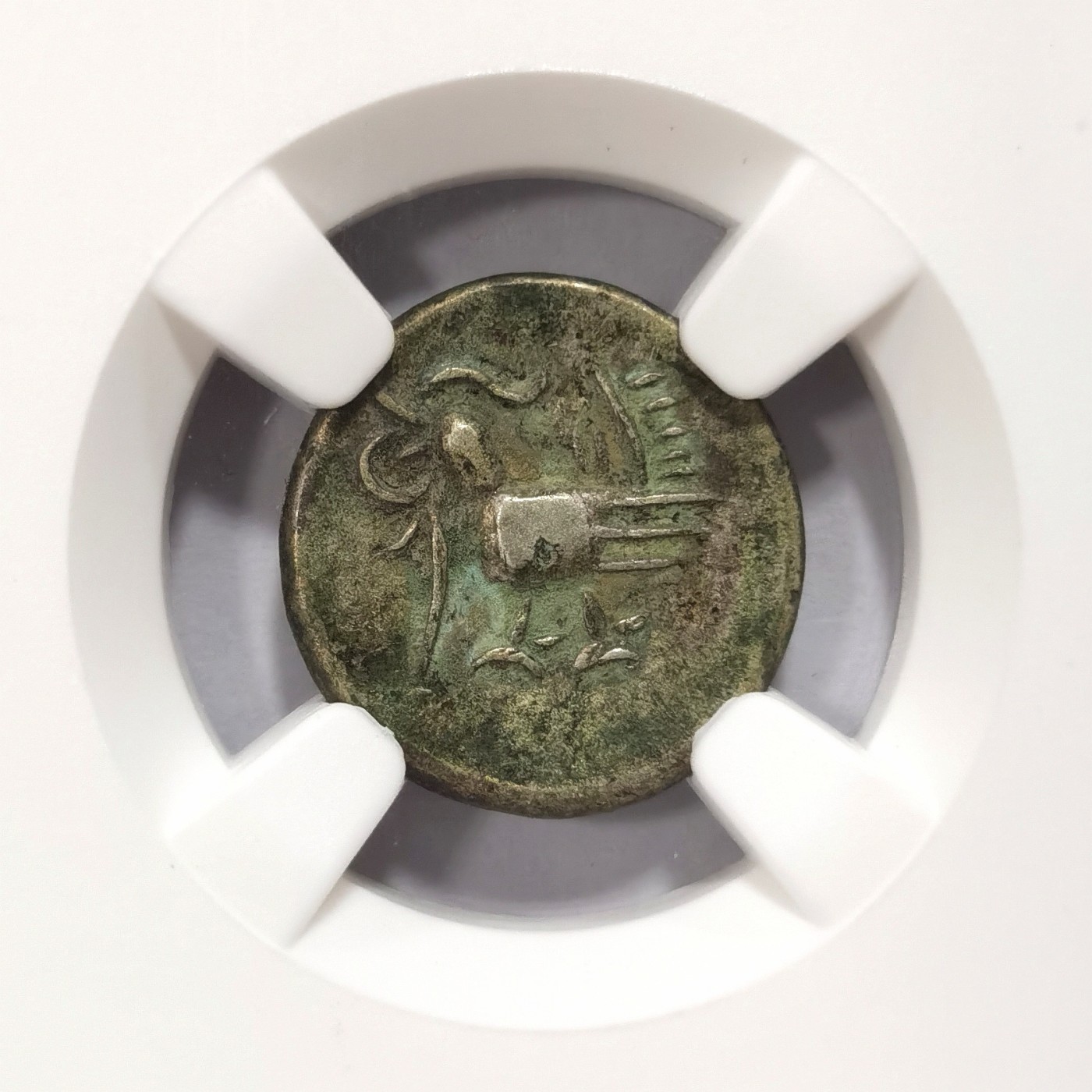 博洋堂世界钱币拍卖第056期（全场包邮） NGC VF 柬埔寨1847年小鸟打制银币，状态好，少见银币