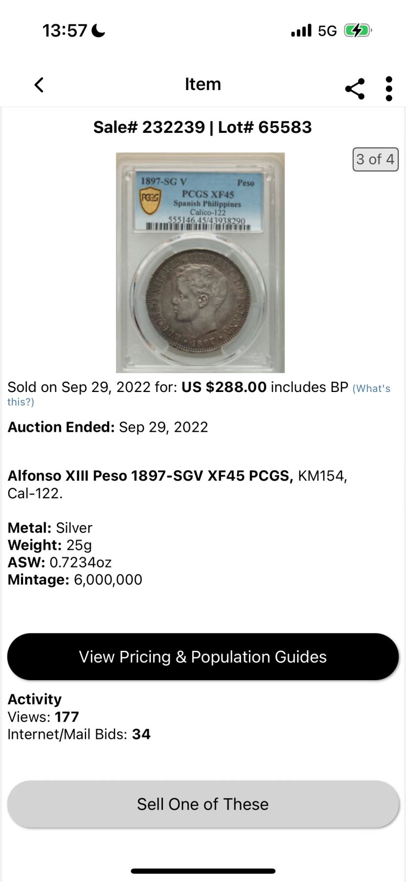 博洋堂世界钱币拍卖第056期（全场包邮） NGC XF45 1897年西属菲律宾1比索银币 西属菲律宾唯一的大银，仅发行一年，深灰色包浆，光下五彩