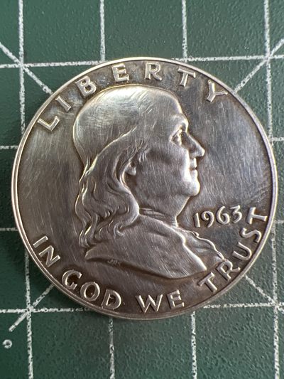 第487期 硬币专场 （无押金，捡漏，全场50包邮，偏远地区除外，接收代拍业务） - 美国1963年半美元PROOF富兰克林 银币