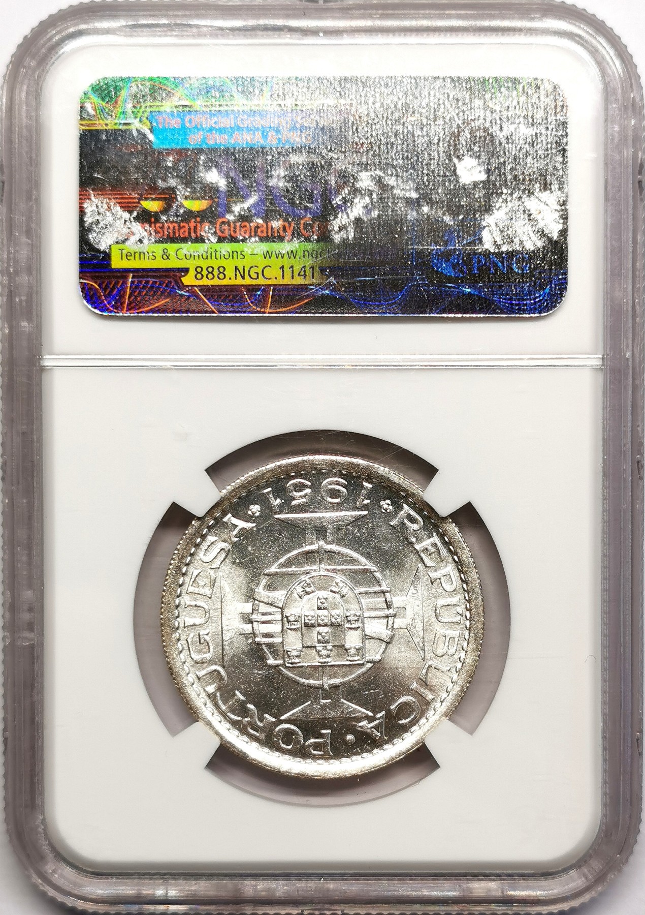 凡希社世界钱币微拍第二百五十七期（感恩专场） 1951葡属圣多美与普林西比10E银币NGC-MS65