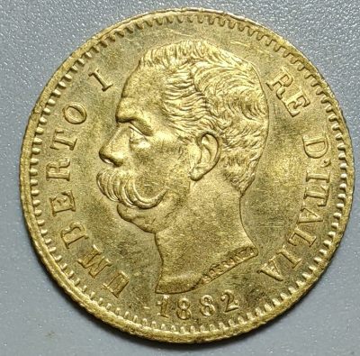 古钱机制币专场 - 意大利温贝托20里拉金币