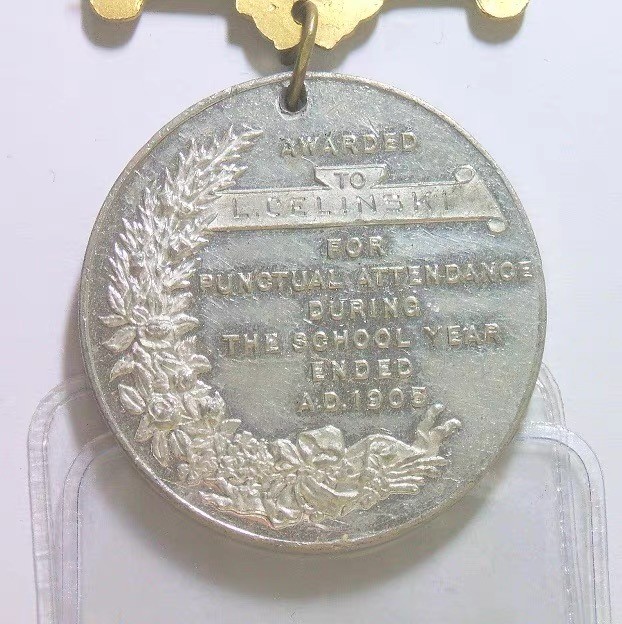 英国1905年 爱德华七世高浮雕精制大合金章 带铭牌 40MM