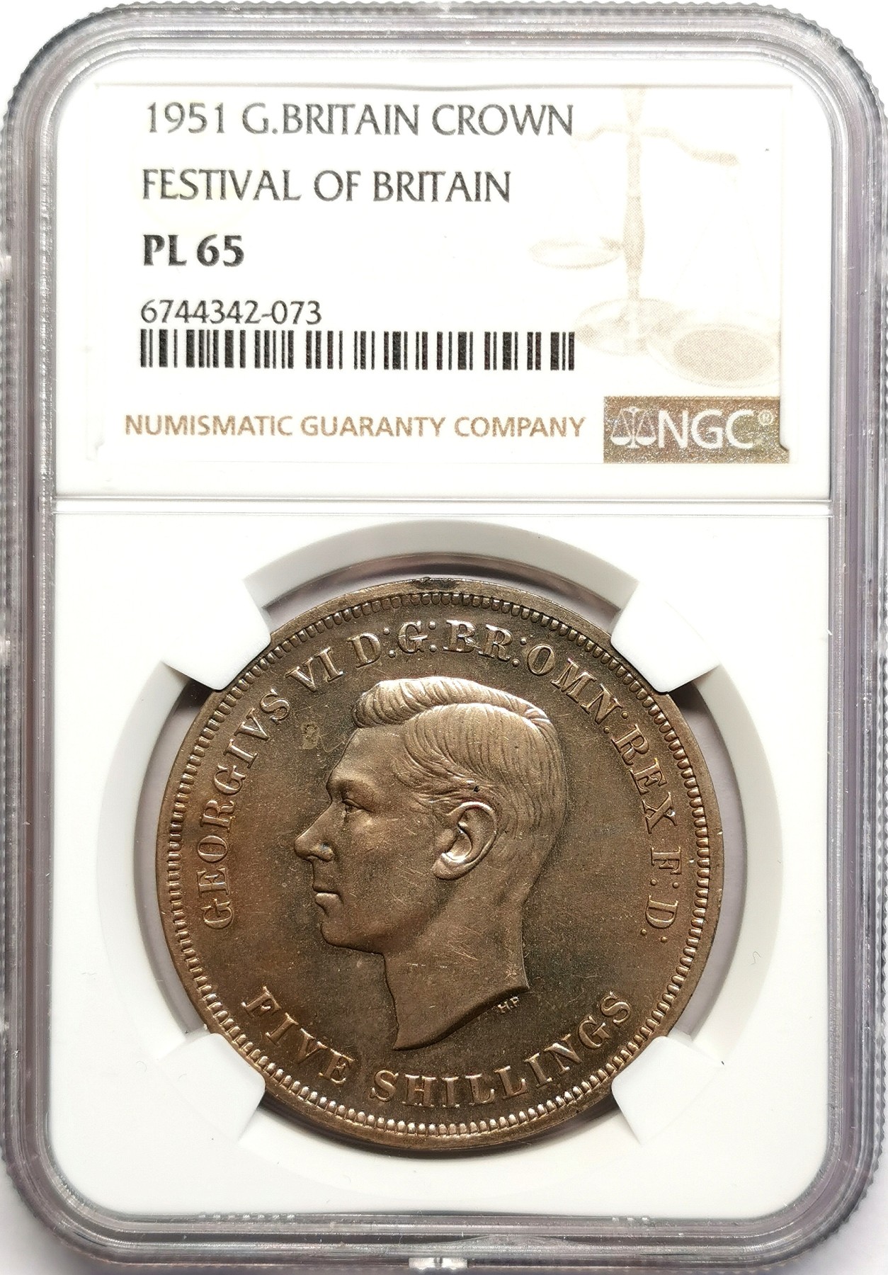 凡希社世界钱币微拍第二百五十七期（感恩专场） 1951英国乔六马剑NGC-PL65附原盒！