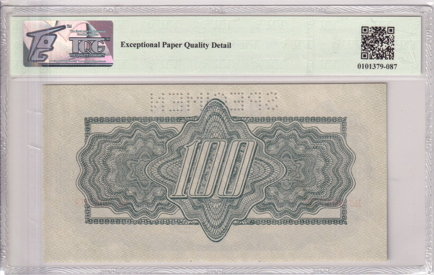 🌗乐淘淘世界纸币拍卖 第34期🌓 【MC 985772】捷克斯洛伐克1944年纸币 100克朗 样钞 TQG66EPQ