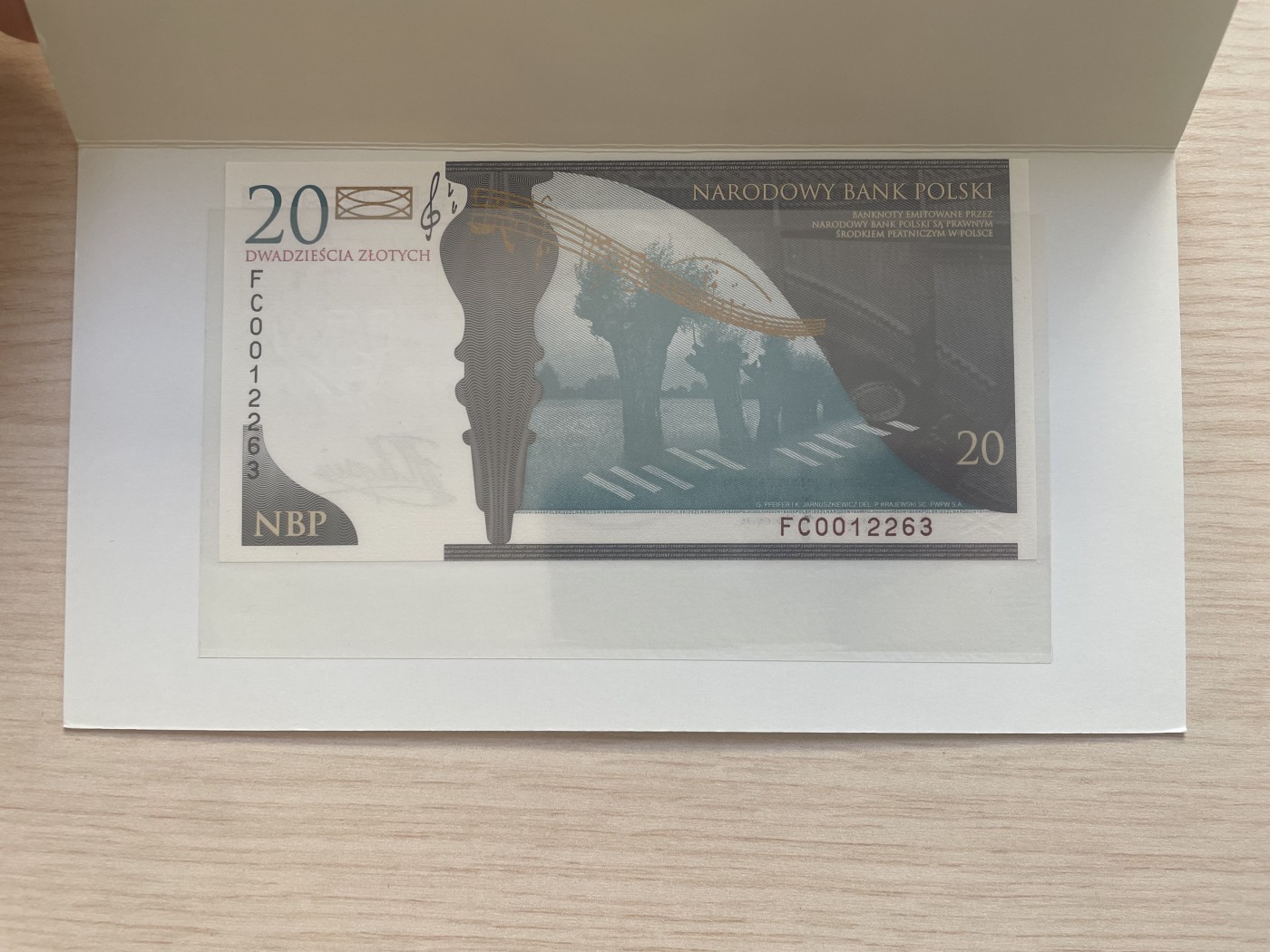🌗乐淘淘世界纸币拍卖 第34期🌓 【FC0012263】波兰2009年纸币 20兹罗提 无47 万位号 肖邦诞辰200周年纪念钞 原装册
