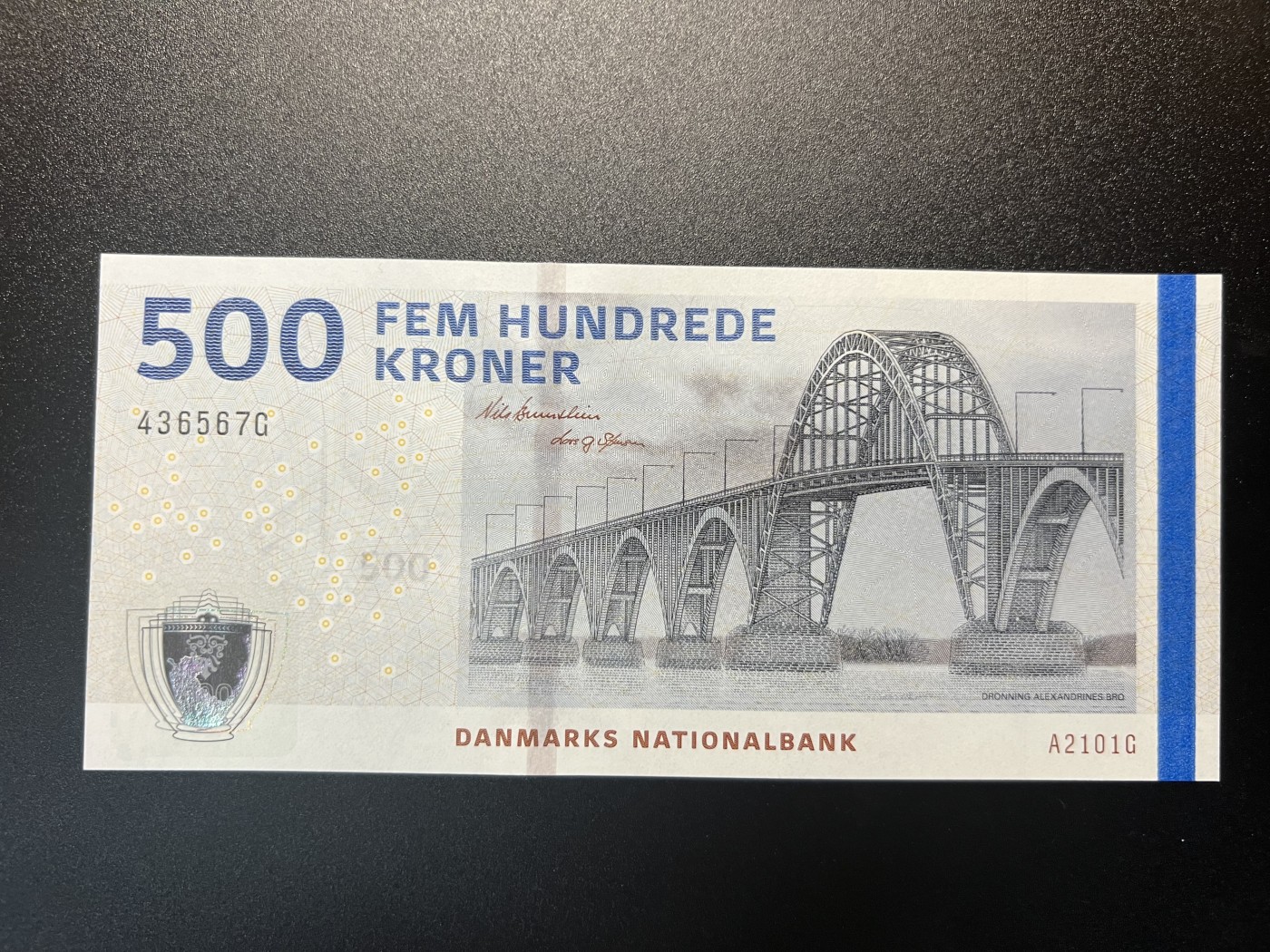 🌗乐淘淘世界纸币拍卖 第34期🌓 【436567G A2101G】丹麦2009年纸币 500克朗 尾顺子 全新UNC