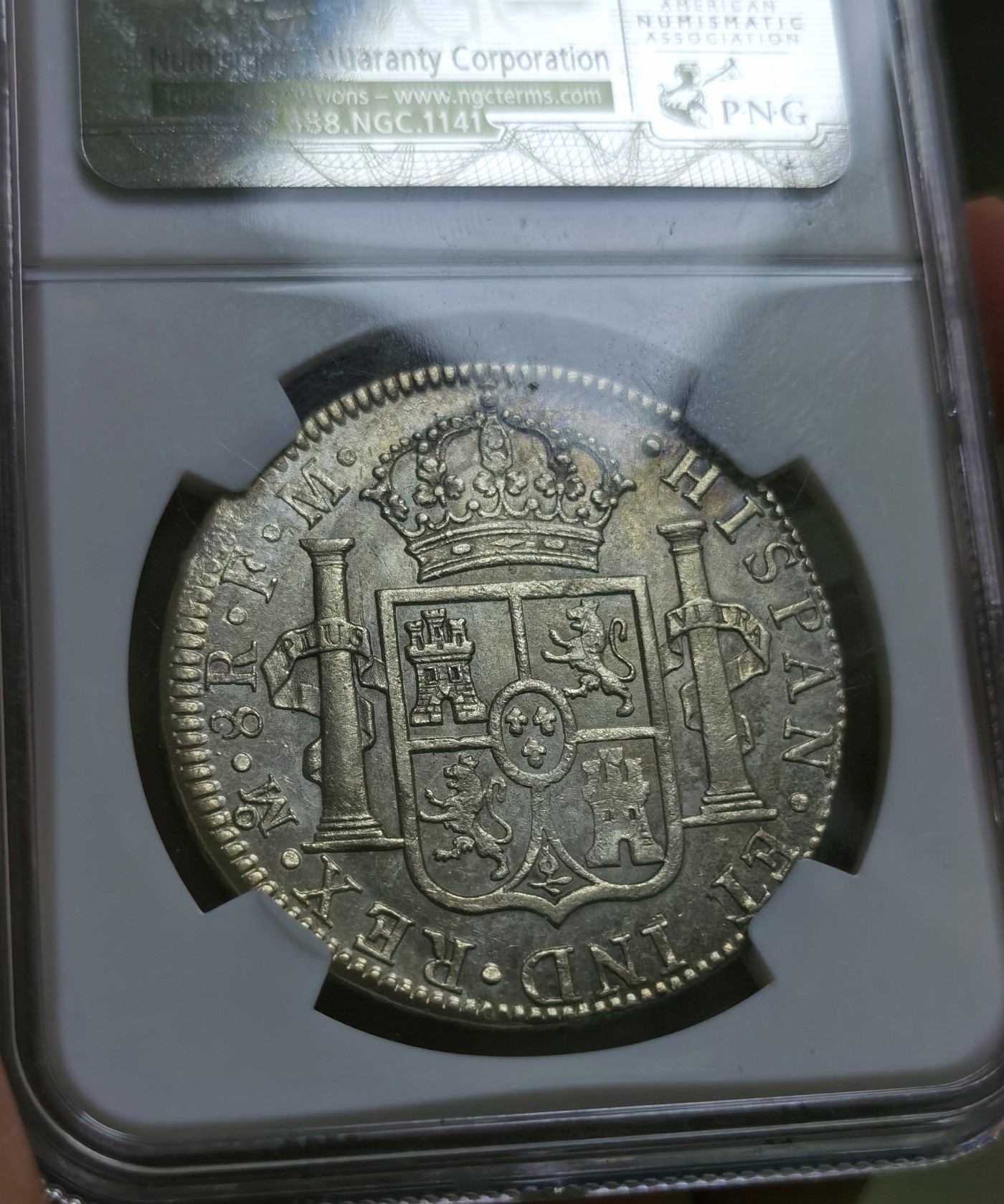 博洋堂世界钱币拍卖第056期（全场包邮） NGC AU58 西属墨西哥1790年卡洛斯三世双柱银币，过渡年份IIII版，比1789年少，收藏级分数