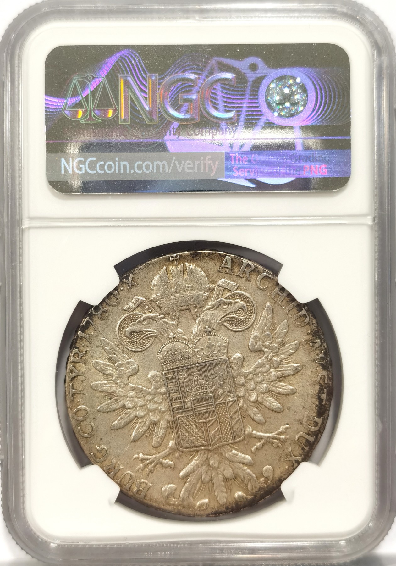 博洋堂世界钱币拍卖第056期（全场包邮） NGC AU55 奥地利1780年特蕾莎大奶妈1泰勒银币，早期后铸，原味包浆