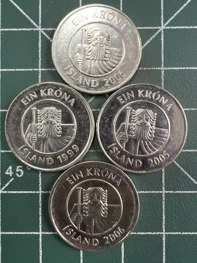 第590期 硬币专场 （无押金，捡漏，全场50包邮，偏远地区除外，接收代拍业务） - 冰岛1克朗四枚