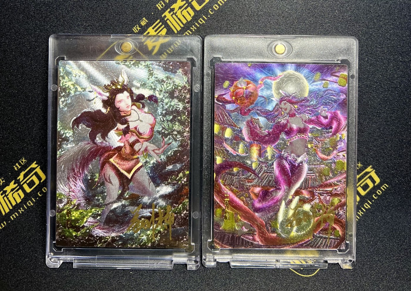 中福卡博会专场拍卖 2023 琱星社 妖怪誌 翁圳楠亲签 玉兔精&玉面狐狸 粗闪二张 卡砖封装