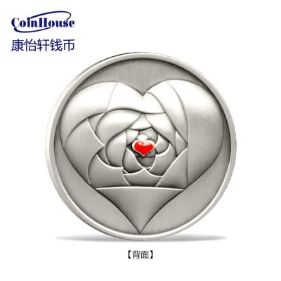 2016库克群岛发行玫瑰在心中绽放镶珐琅高浮雕仿古银币 - 2016库克群岛发行玫瑰在心中绽放镶珐琅高浮雕仿古银币