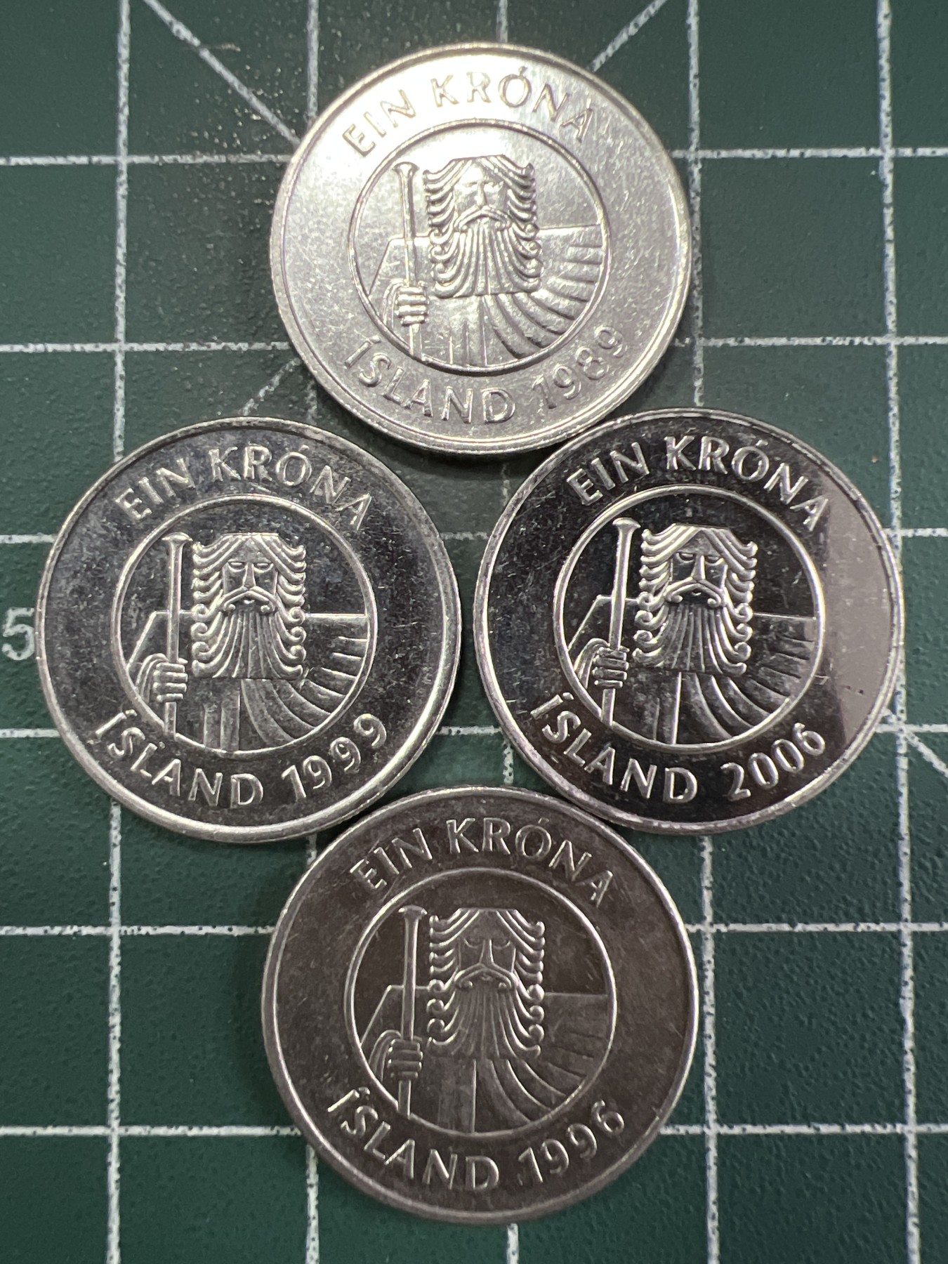 第487期 硬币专场 （无押金，捡漏，全场50包邮，偏远地区除外，接收代拍业务） 冰岛1克朗四枚