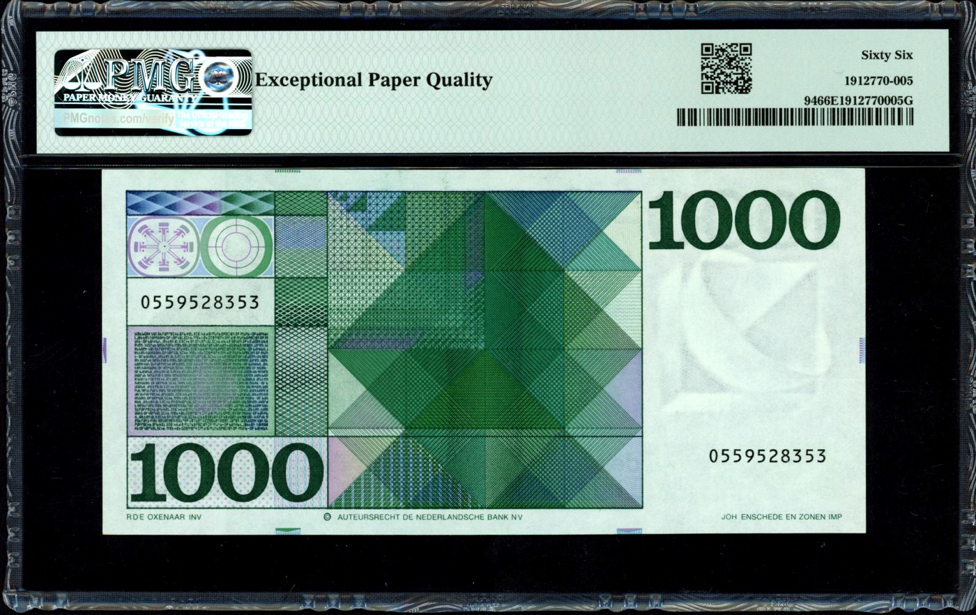 【Blue Auction】✨世界纸币精拍第406期【精】  【无47少见】荷兰 1972年1000盾 经典斯宾诺莎 PMG66EPQ