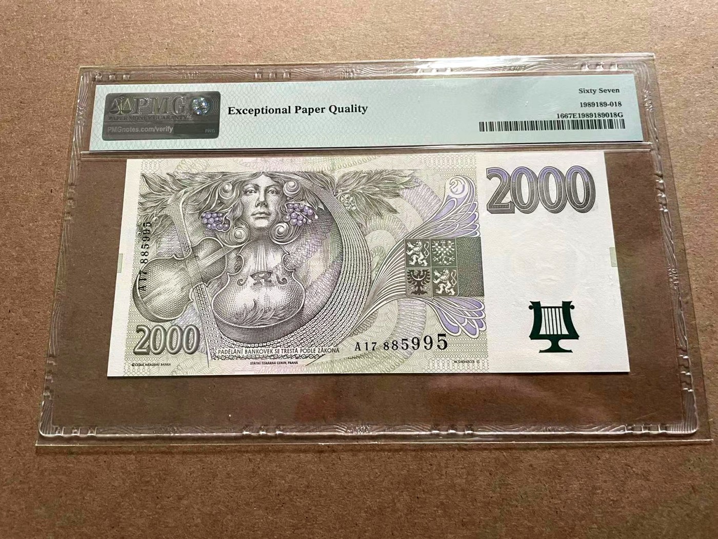 【Blue Auction】✨世界纸币精拍第406期【精】 捷克 1996年2000克朗 PMG67EPQ 