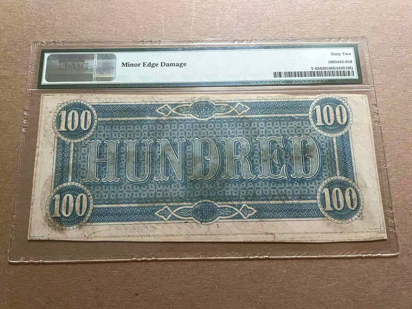 【Blue Auction】✨世界纸币精拍第406期【精】 美国 南北战争时期 1864年100美金 PMG62 双面设计实钞  