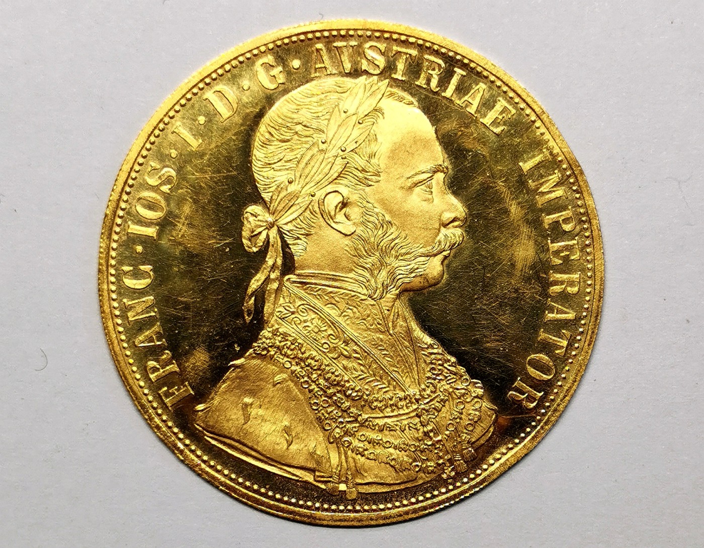 凡希社世界钱币微拍第二百五十七期（感恩专场） 1915奥地利4DUCAT金币AU 边缘有轻微磕碰