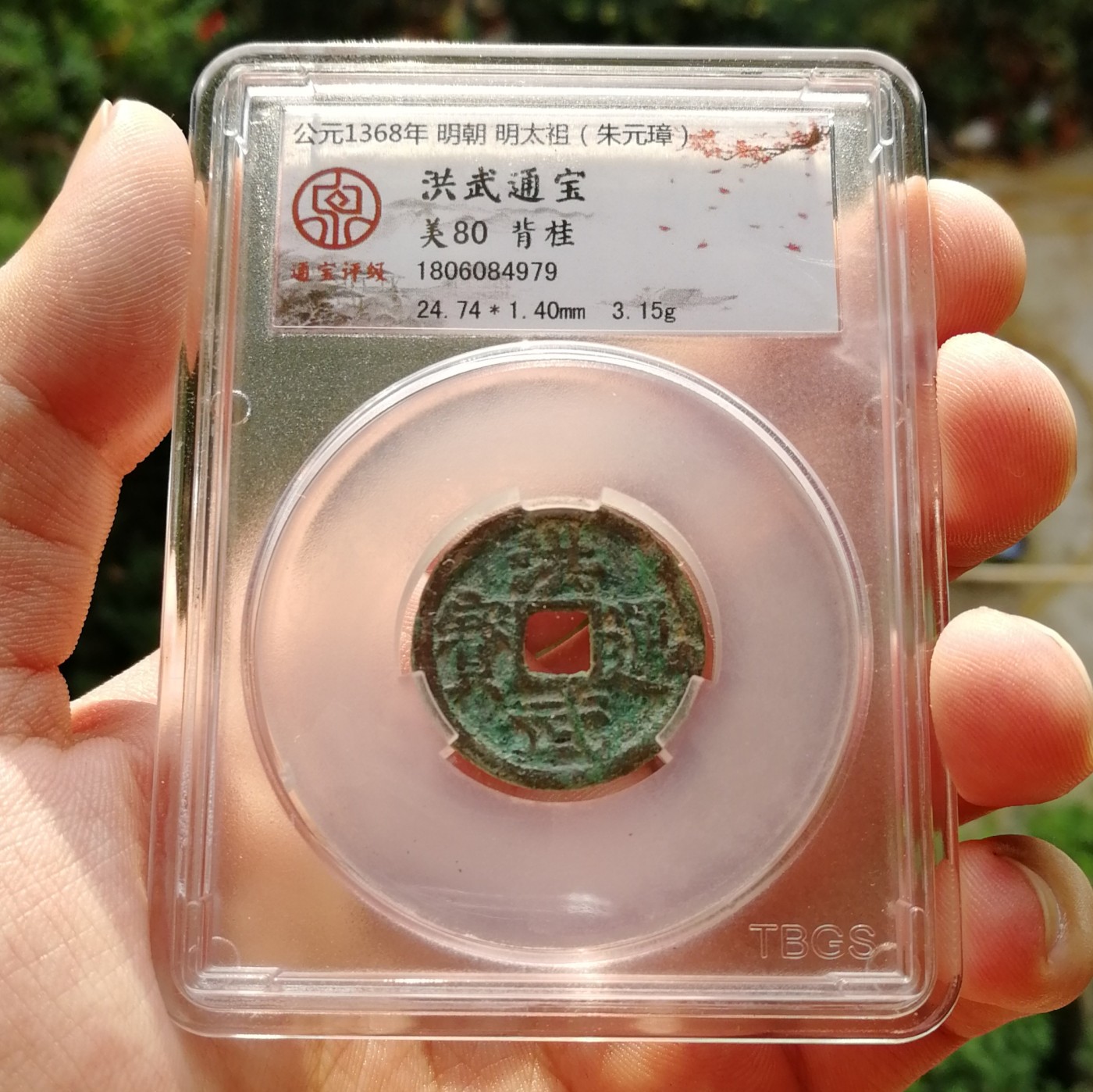 通宝评级80 洪武通宝背桂