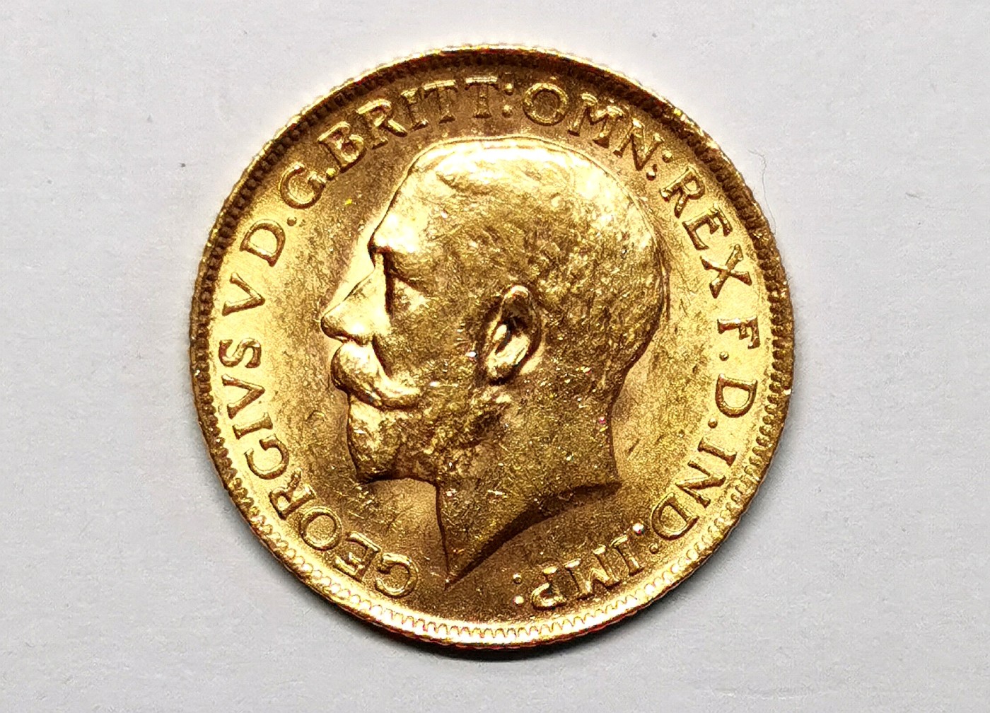 凡希社世界钱币微拍第二百五十七期（感恩专场） 1918英国乔五索维林金币AU