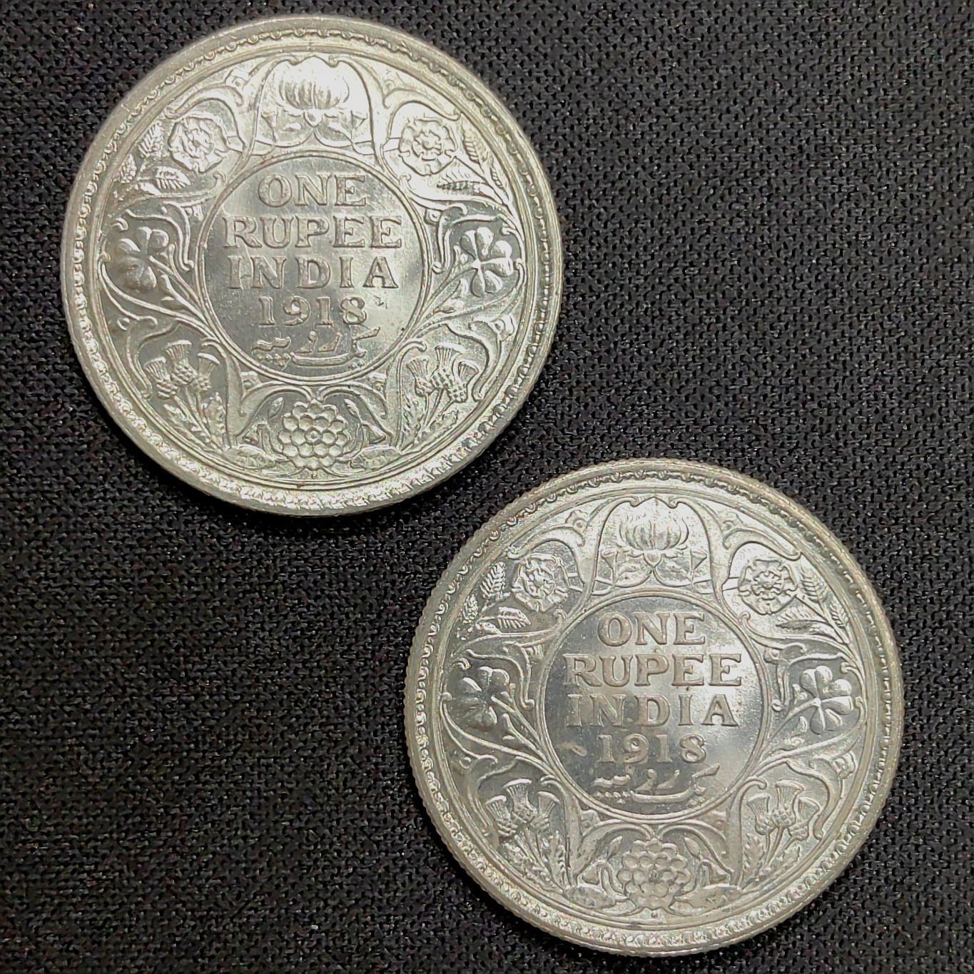 英属印度1918年乔治五世1卢比银币2枚UNC原光- M.C.Kit - M.C.Kit - 麦稀奇