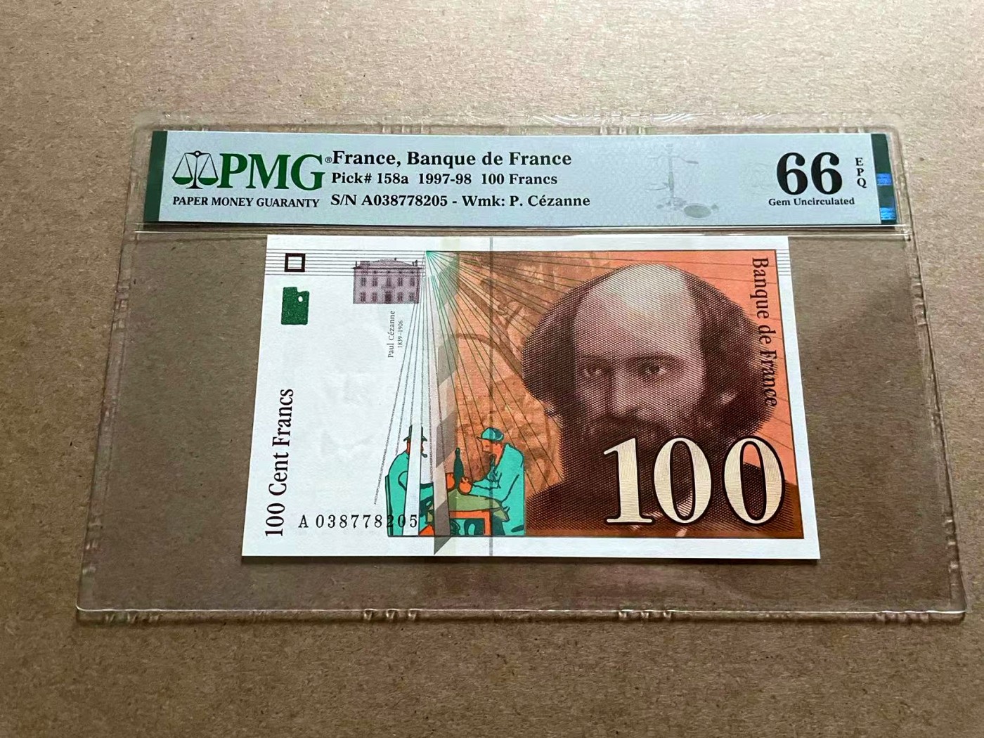 【Blue Auction】✨世界纸币精拍第406期【精】 法国 1997-98年100法郎 PMG66EPQ 