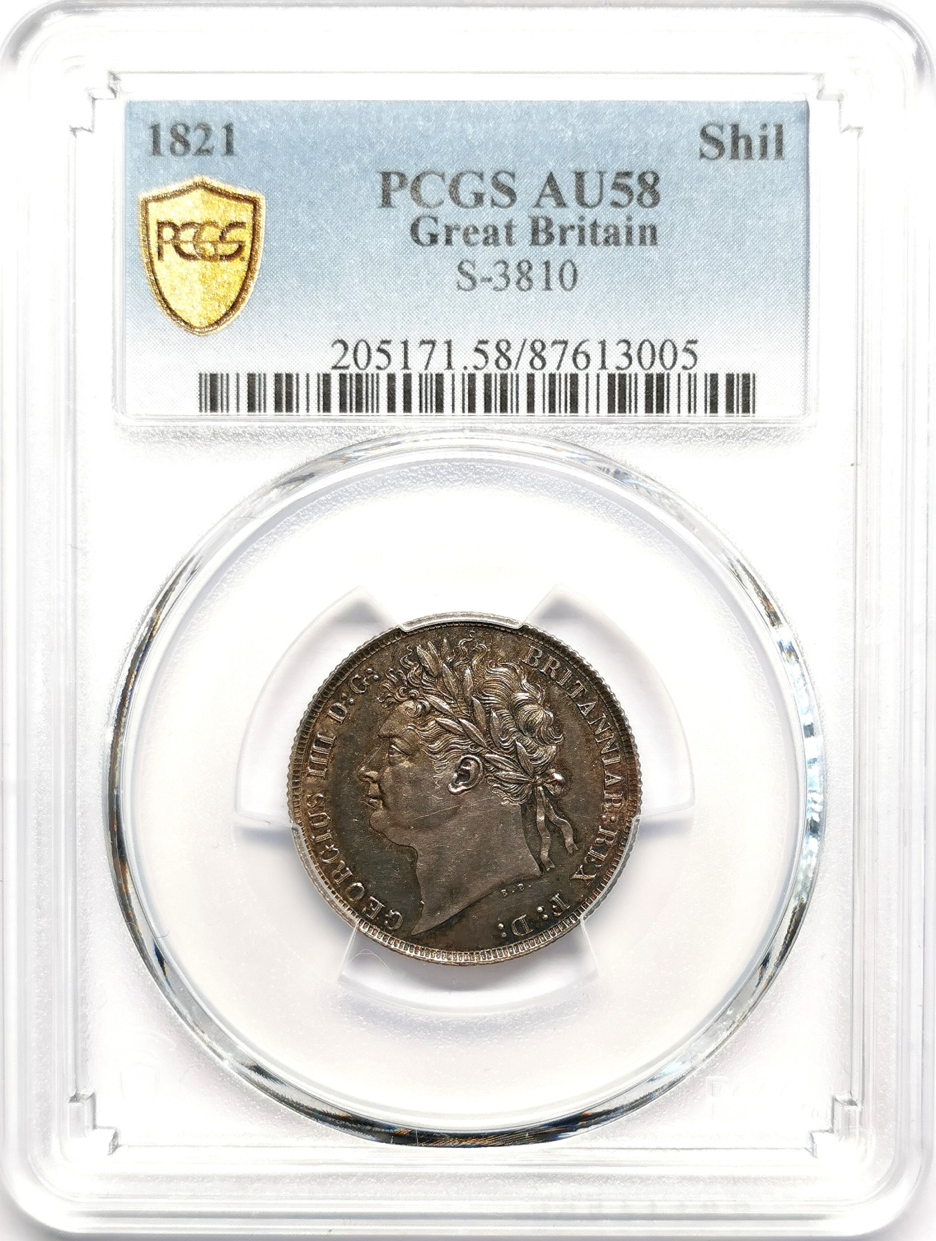 凡希社世界钱币微拍第二百五十七期（感恩专场） 1821英国乔四先令PCGS-AU58深色五彩！